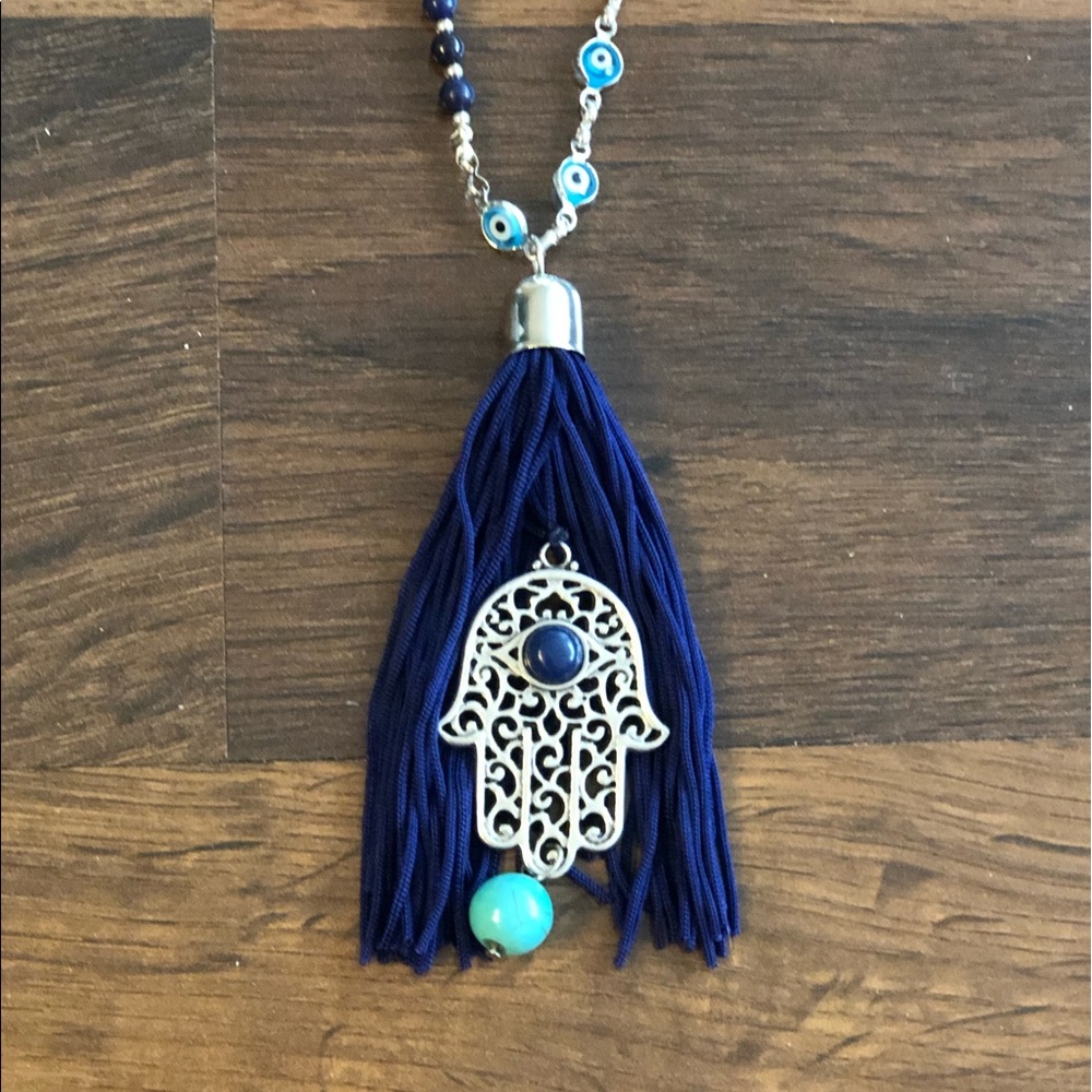 Blue EXPRESS long necklace